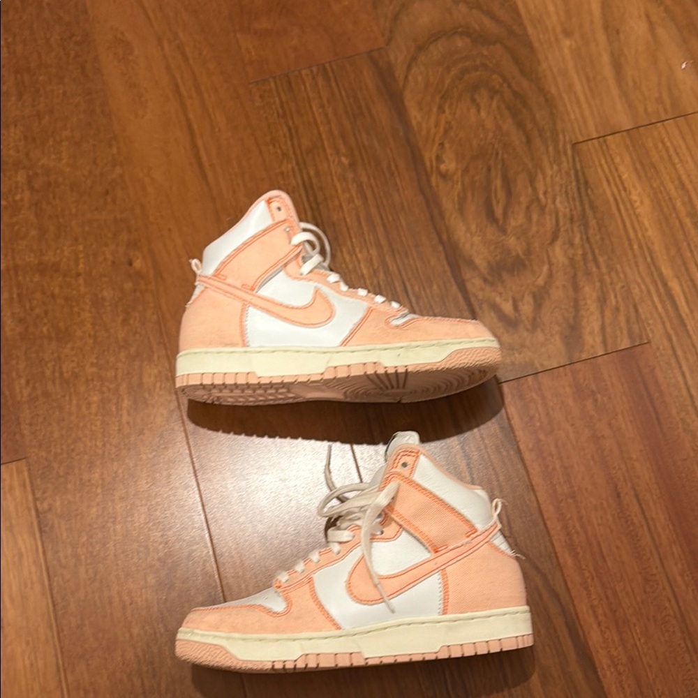 Nike peach and cream high top dunk